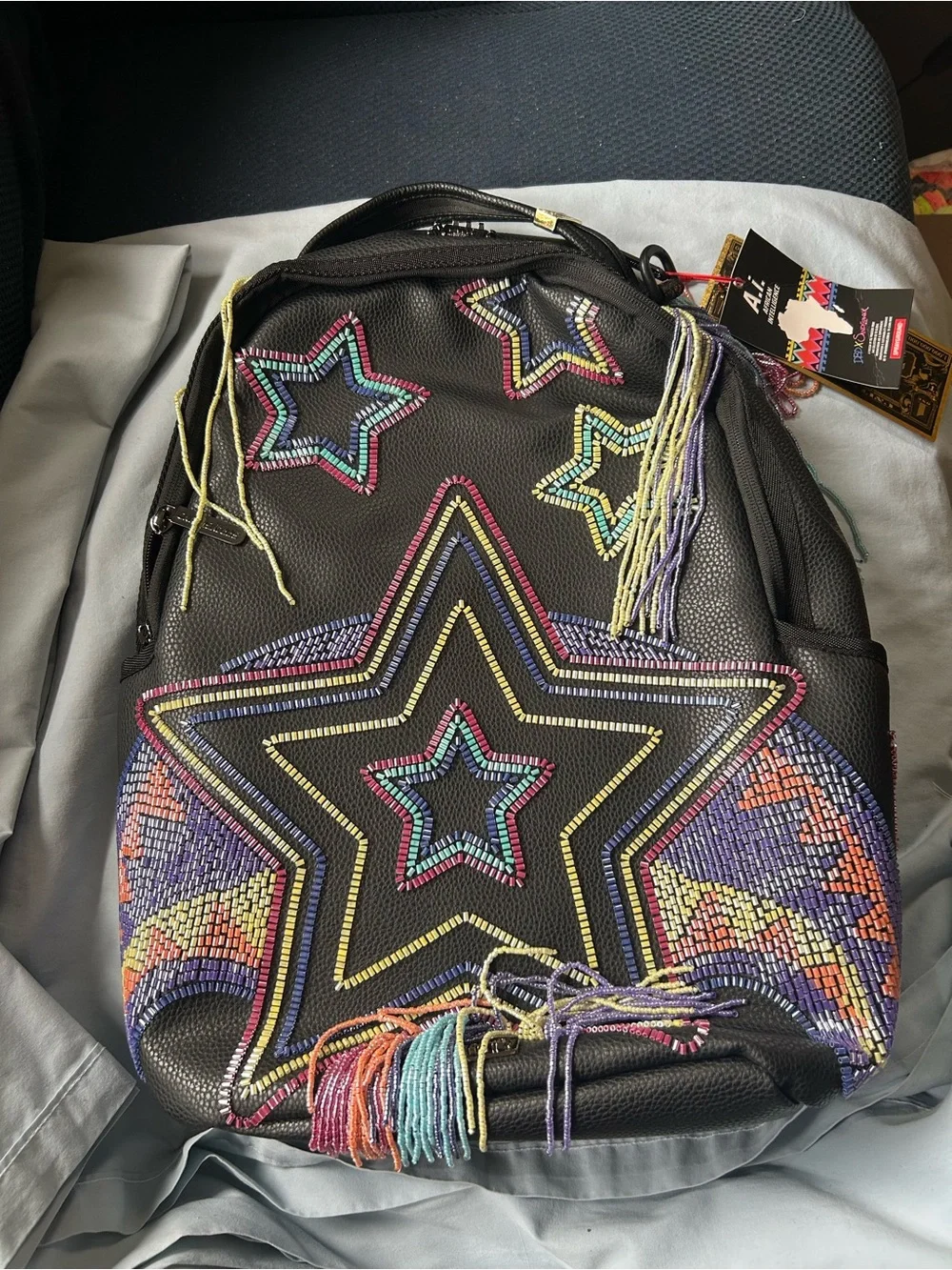 NWT Sprayground DBD x Sandflower AI African Intelligence beaded Backpack
